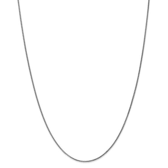 1.2mm 14k White Gold Solid Diamond Cut Spiga Chain Necklace, 24 Inch - Picture 3 of 8